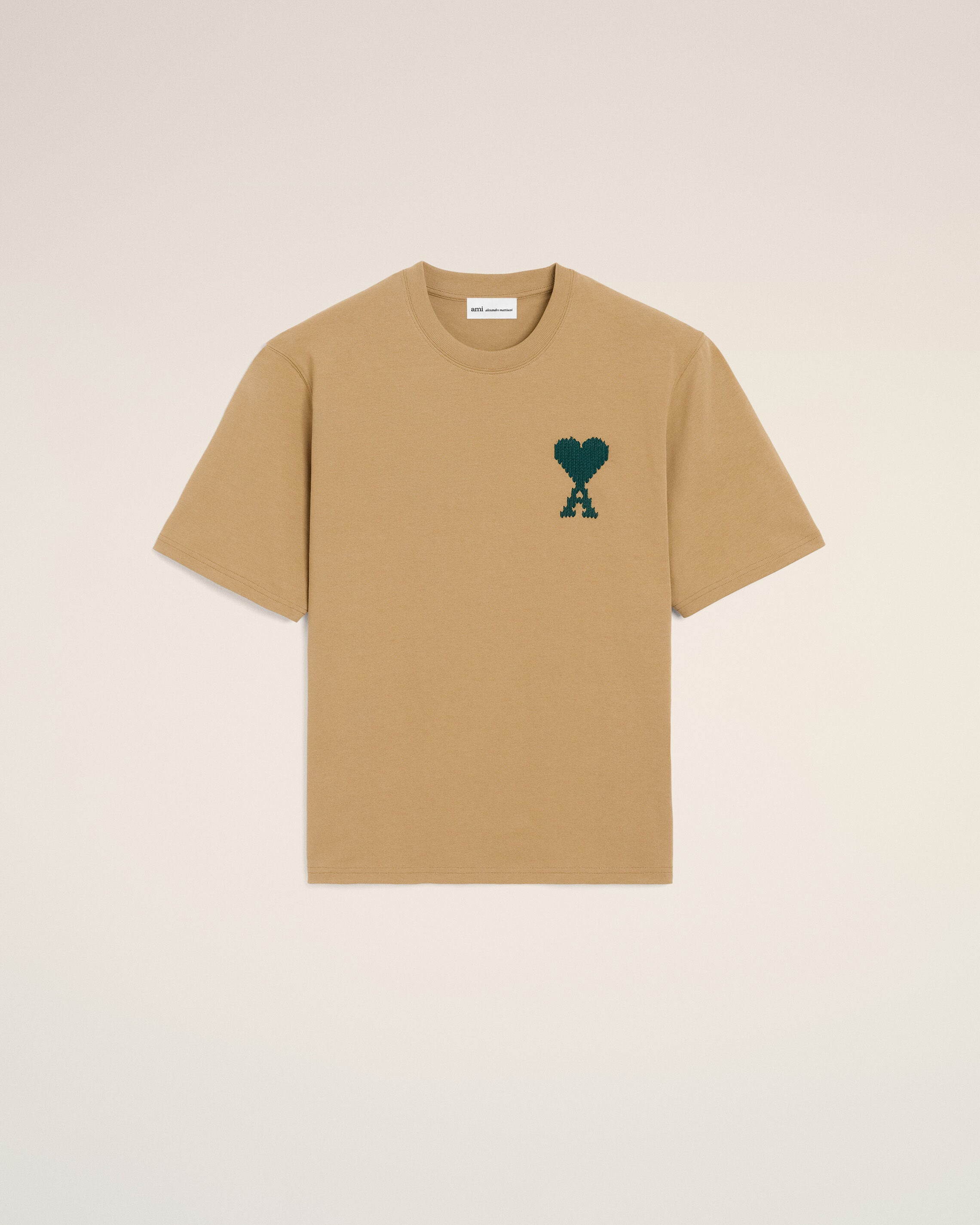 CAMEL / EVERGREEN Beige bomull Ami De Coeur T-shirt | Ami Paris