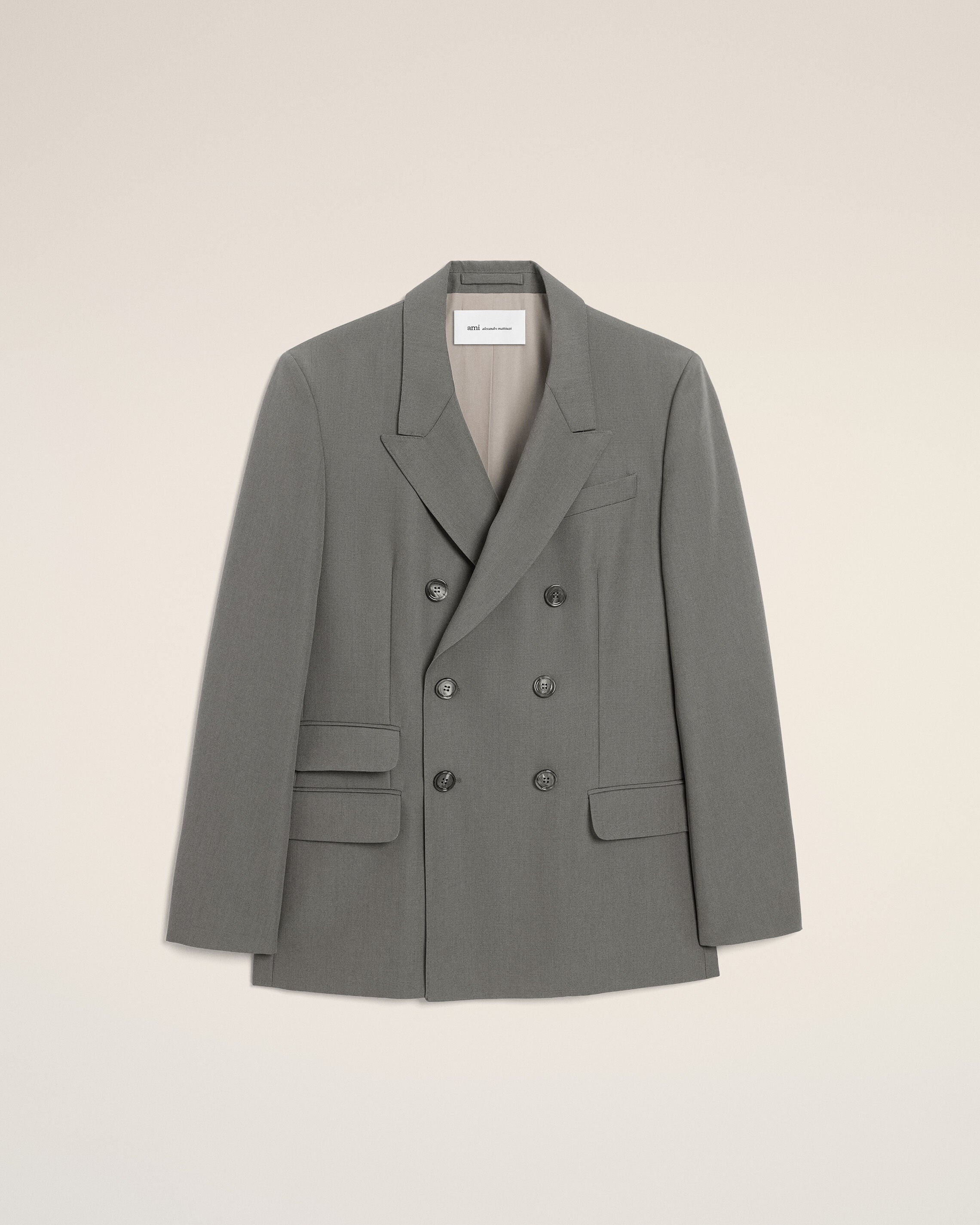CARBON Grå Ny Uppgift Dubbelbräddad Rät Jacket | Ami Paris