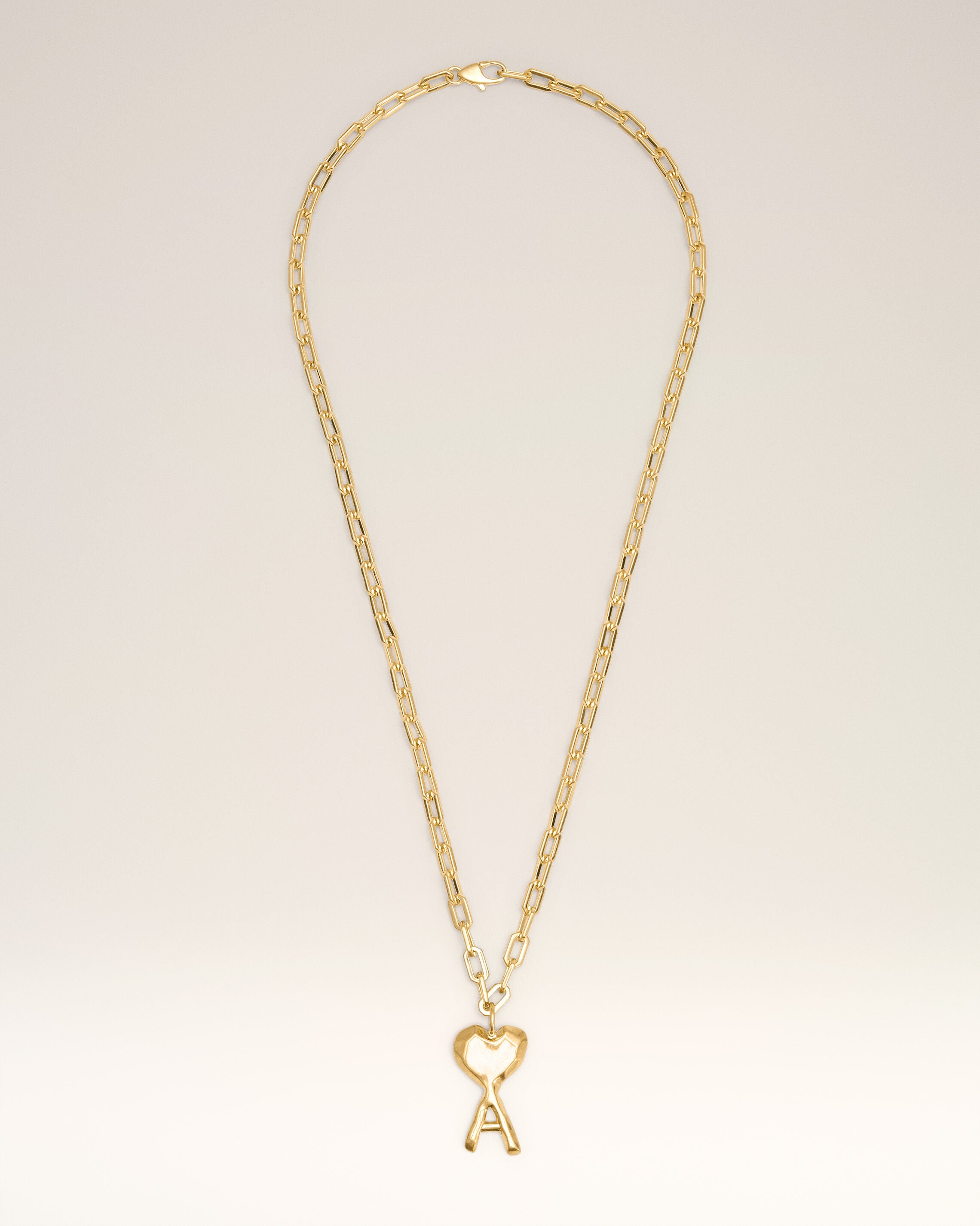 GULD Guldbrons Hammerad Ami De Coeur-halsband | AMI PARIS