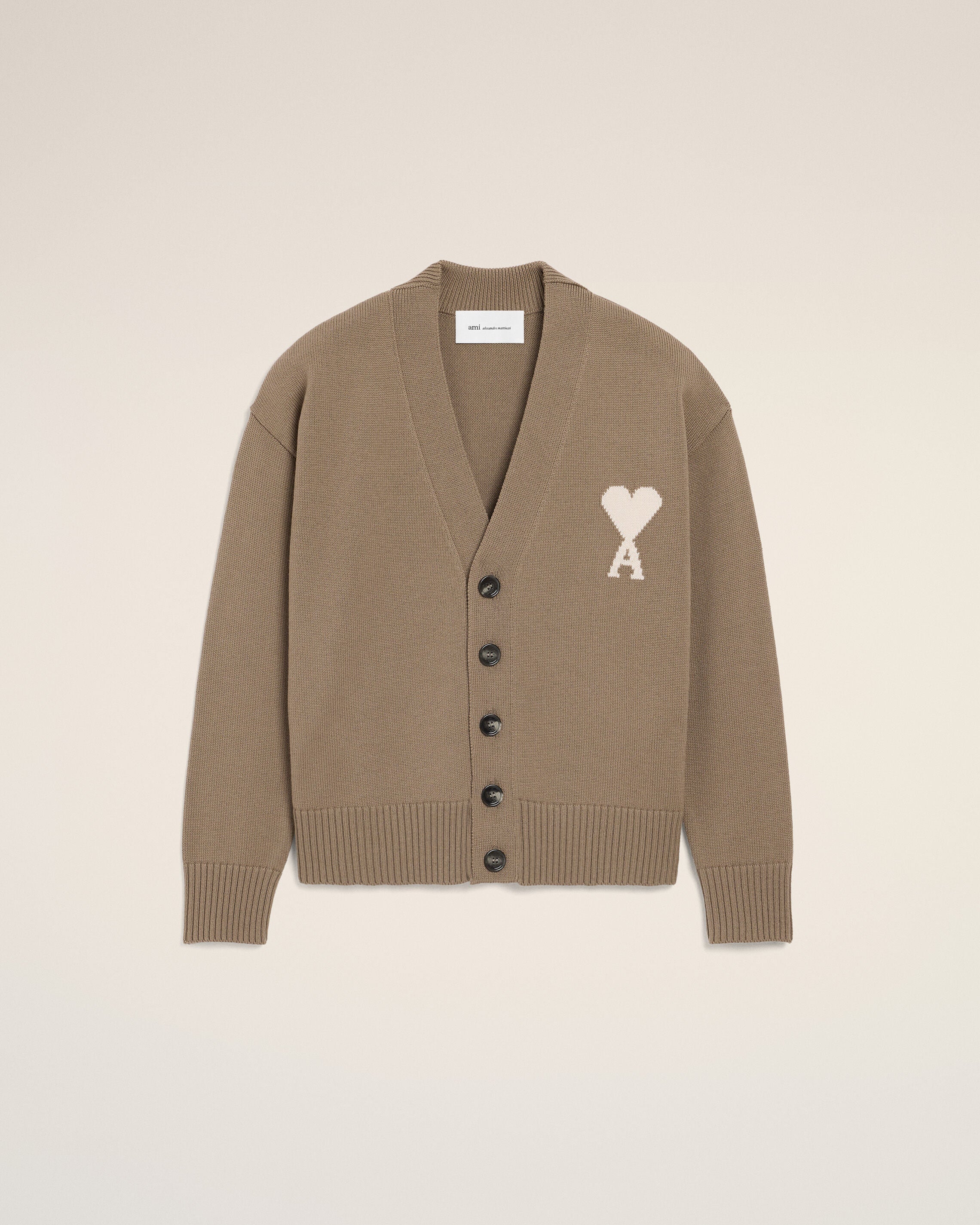 TAUPE BEIGE/VITT Beige ullkammar Ami De Coeur-kardigan | Ami Paris