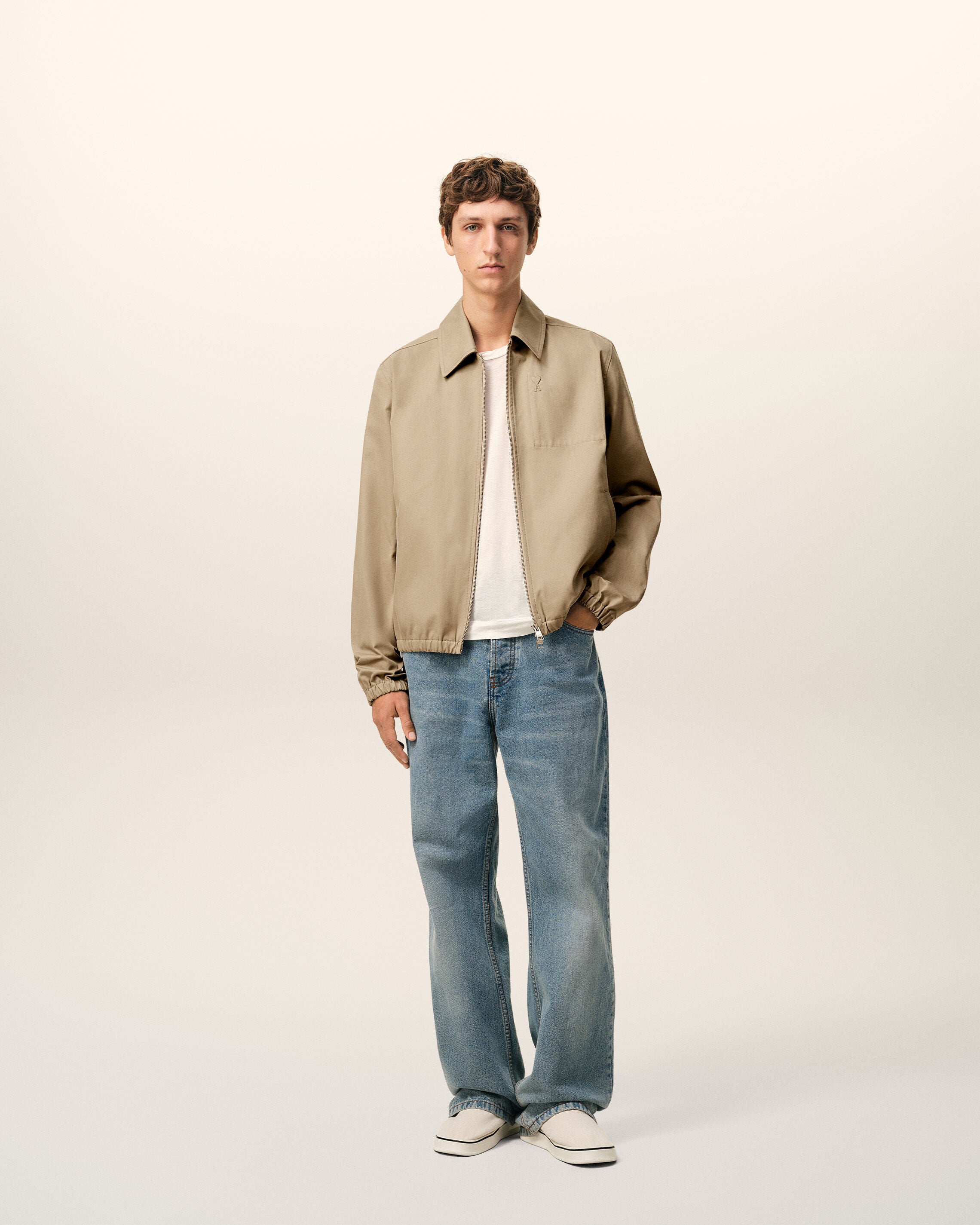 TAUPE BEIGE Beige bomull Ami De Cœur snärtad jacka | Ami Paris