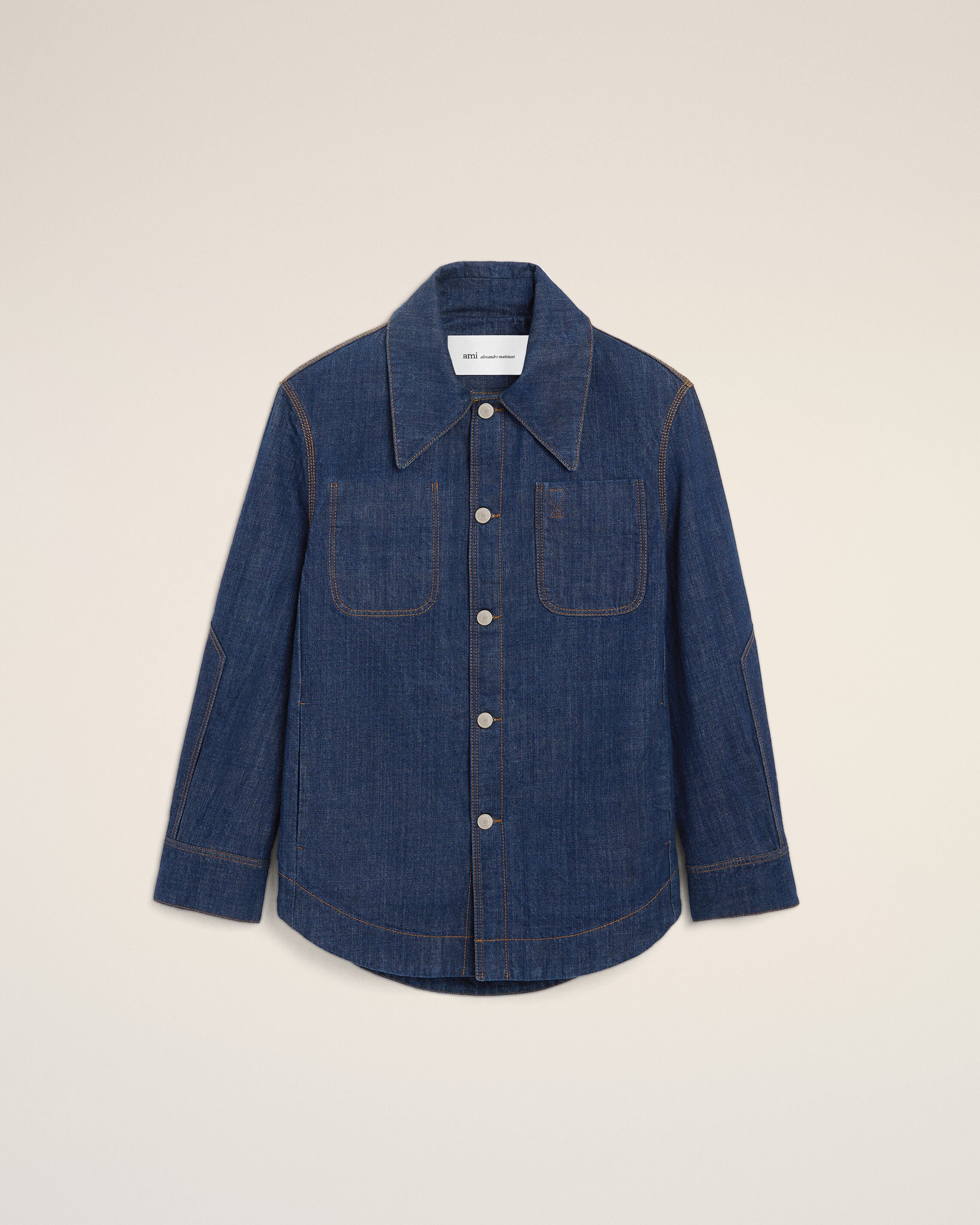 INDIGO Blå bomull Ami De Coeur Worker Worker Overshirt | Ami Paris