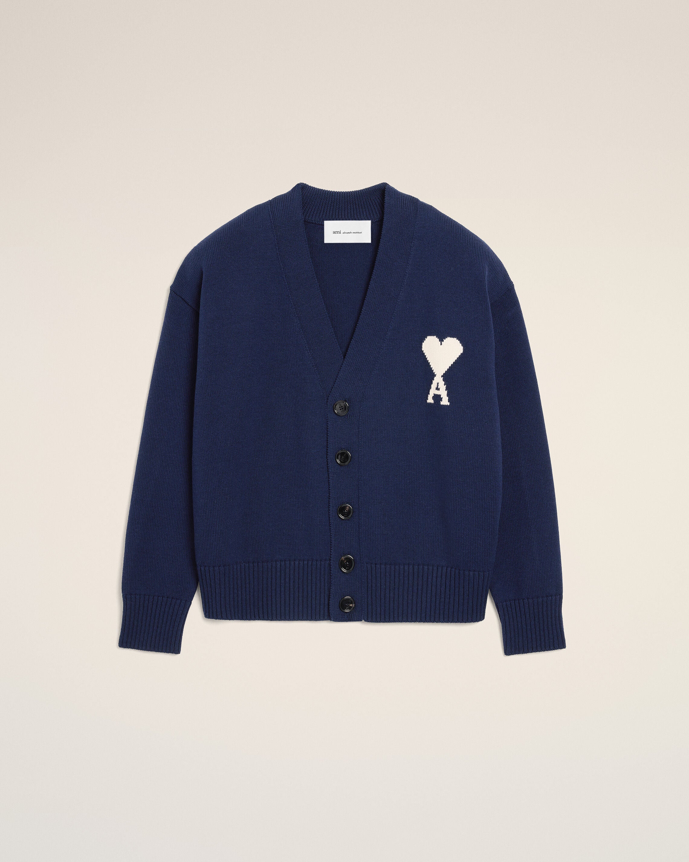 INK/VEIT BLÅ Vågkäppa Ami De Coeur Cardigan | Ami Paris