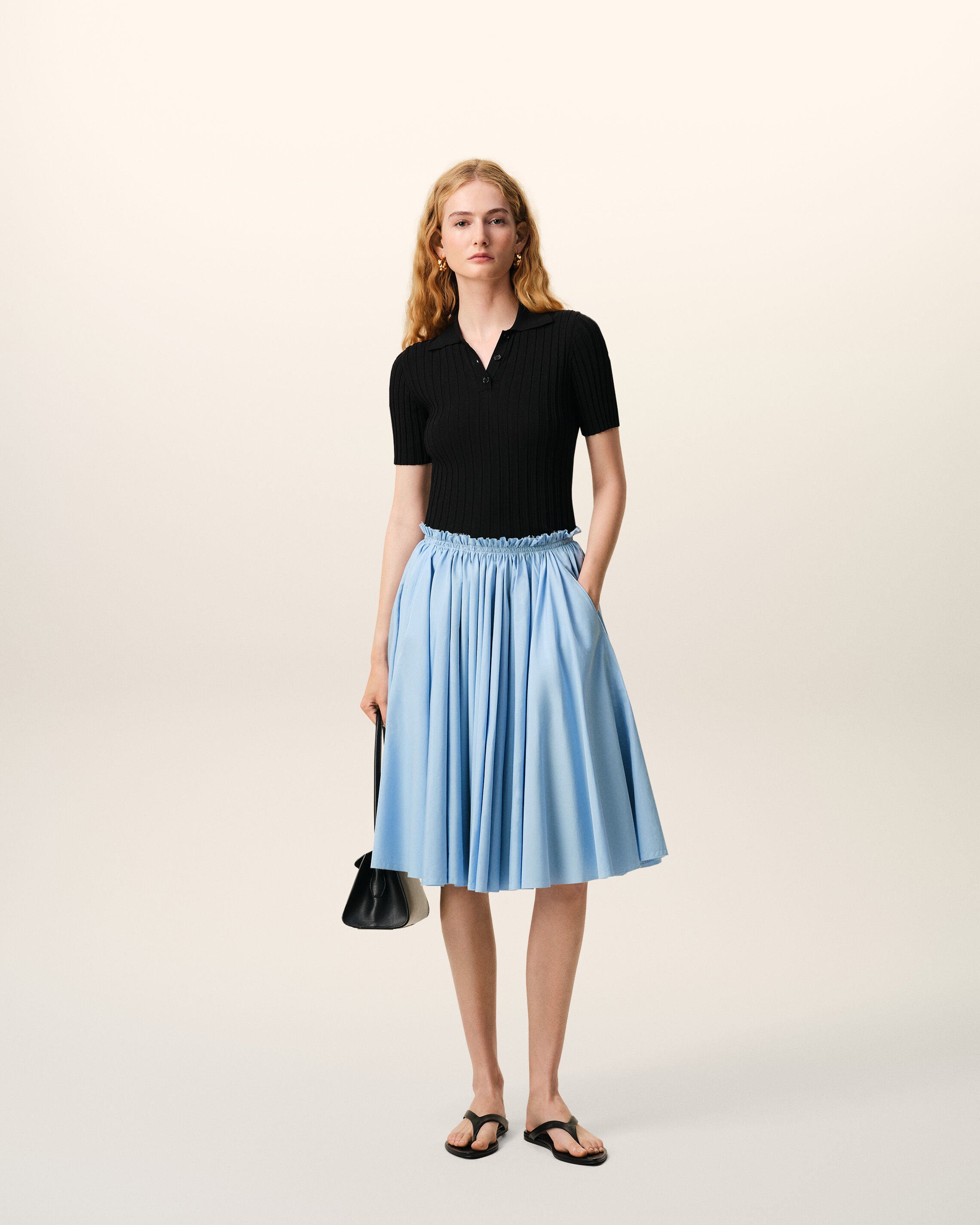 CASHMERE BLUE Blå bomullsmidi Corolla-skjorta | Ami Paris