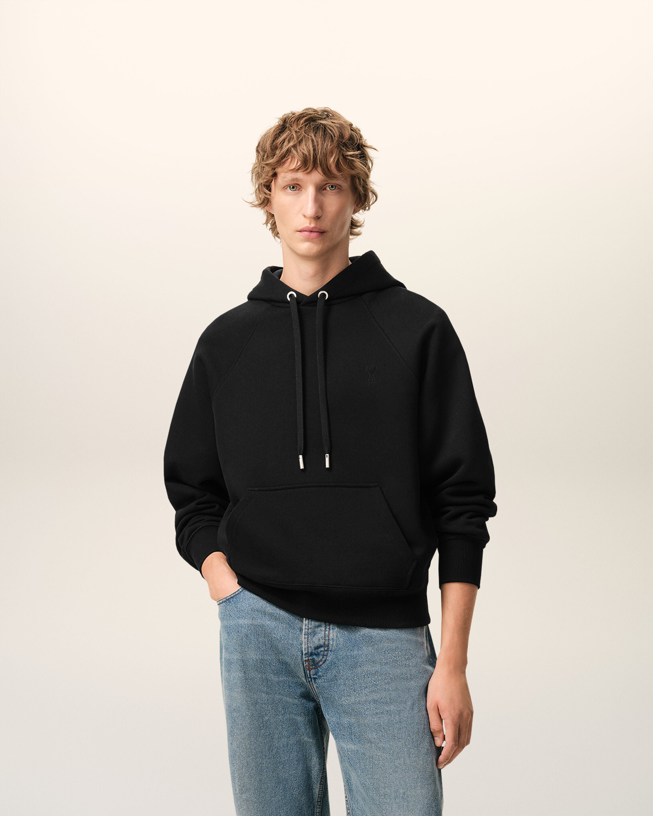 SVART Svart bomull Ami de Coeur-hoodie | AMI PARIS