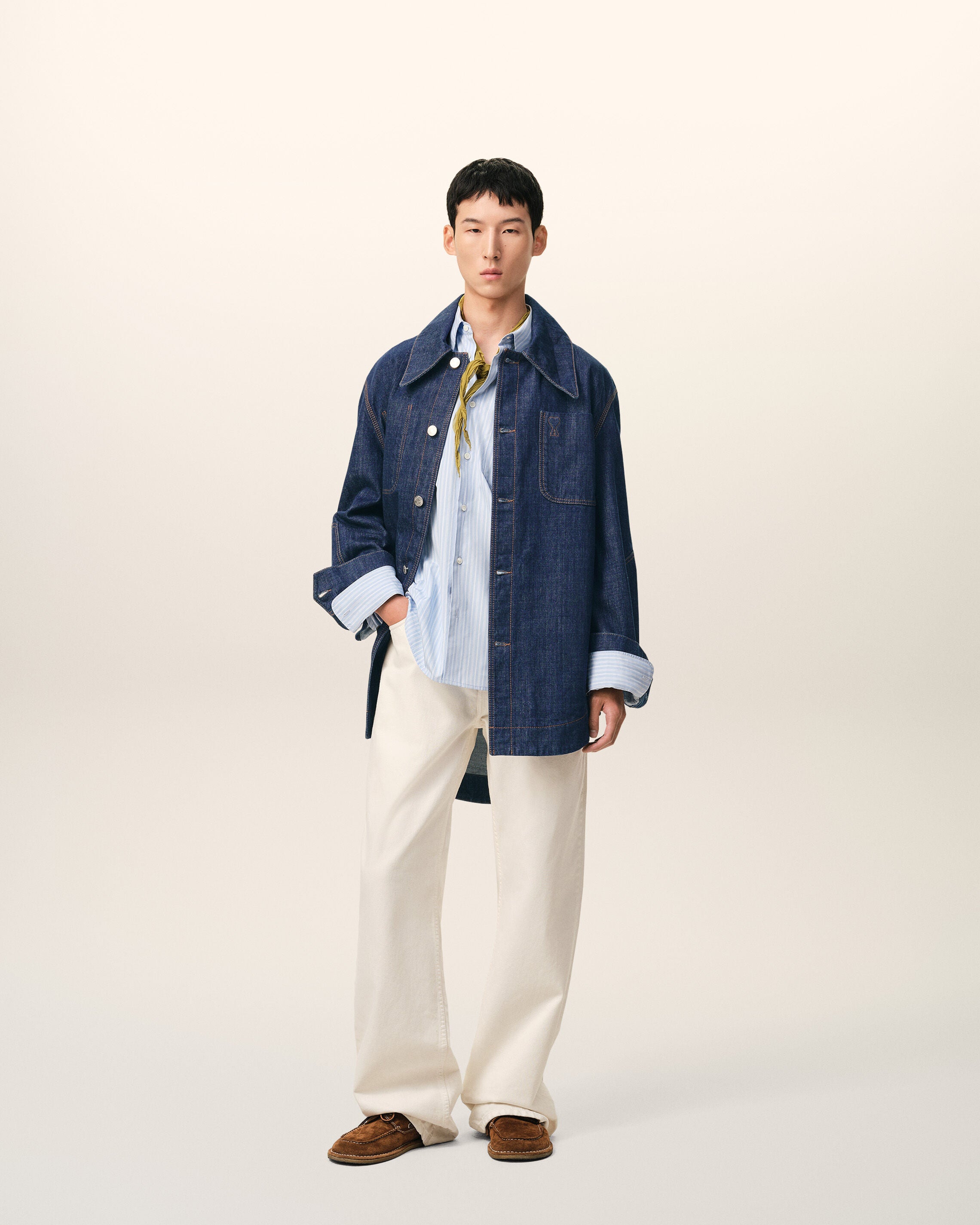 INDIGO Blå bomull Ami De Coeur Worker Worker Overshirt | Ami Paris