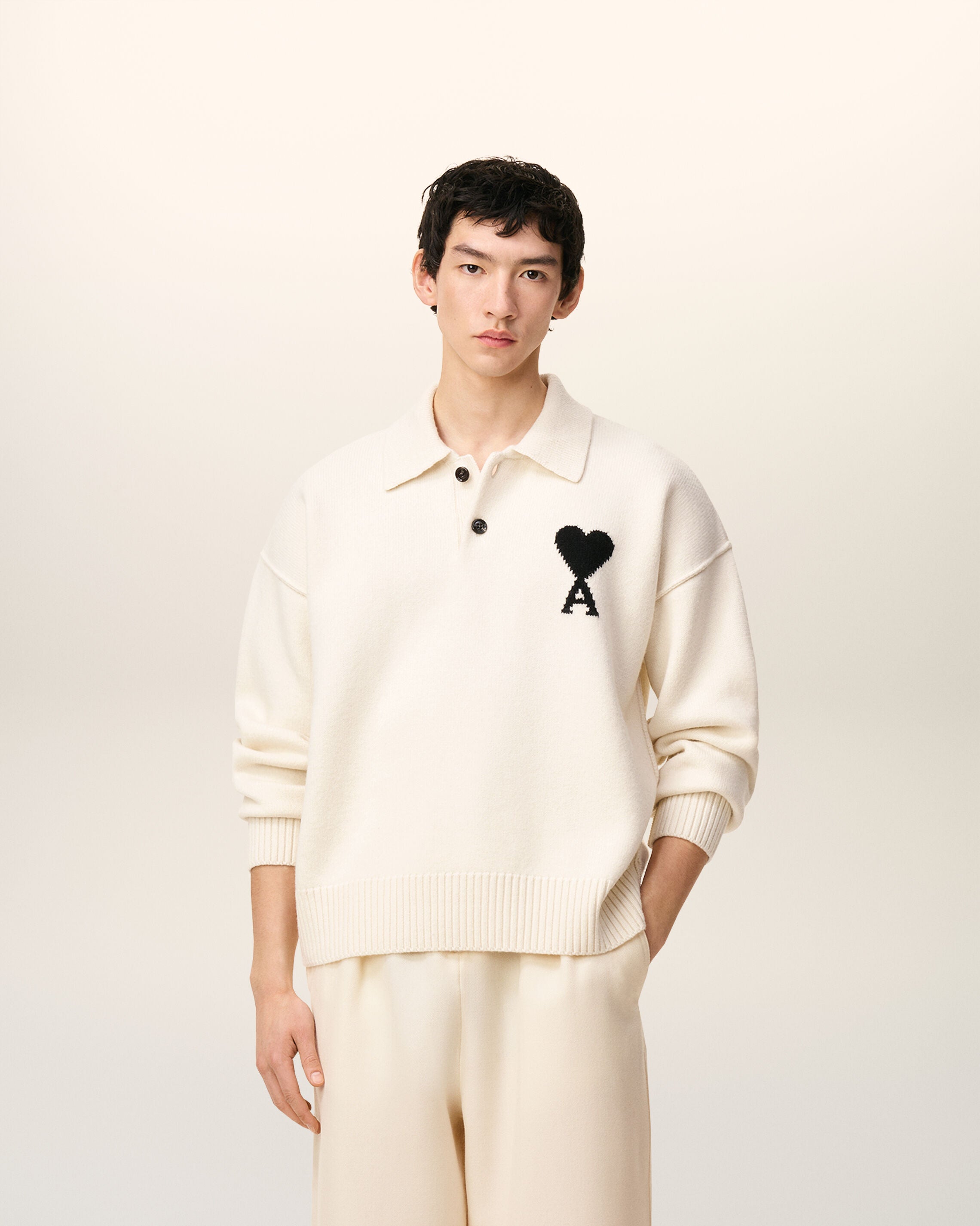 OFFVIT/BLACK Vit ull Ami De Coeur Polo | AMI PARIS
