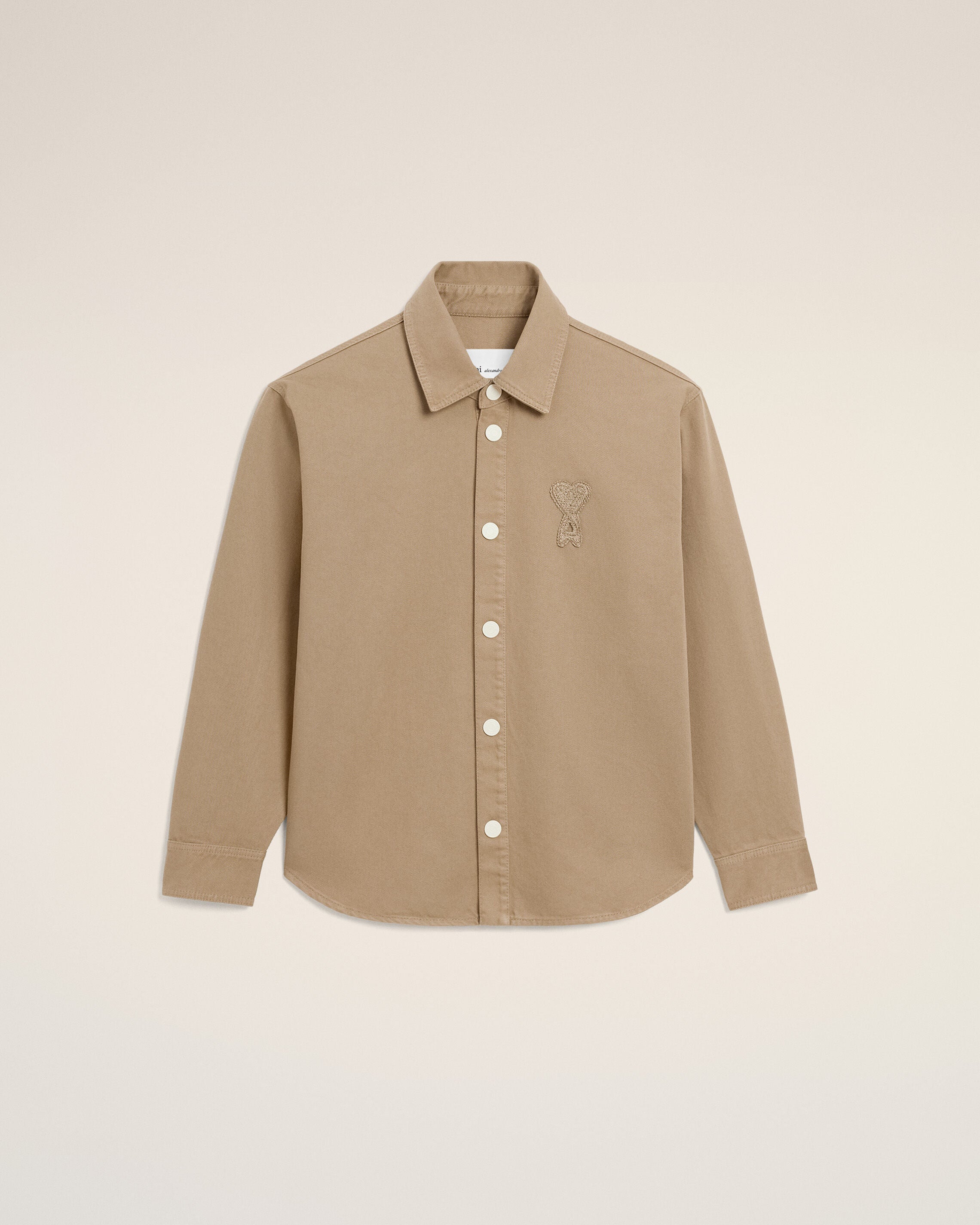 TAUPE BEIGE Beige bomullsvävad strumpa Ami De Coeur Overshirt | Ami Paris