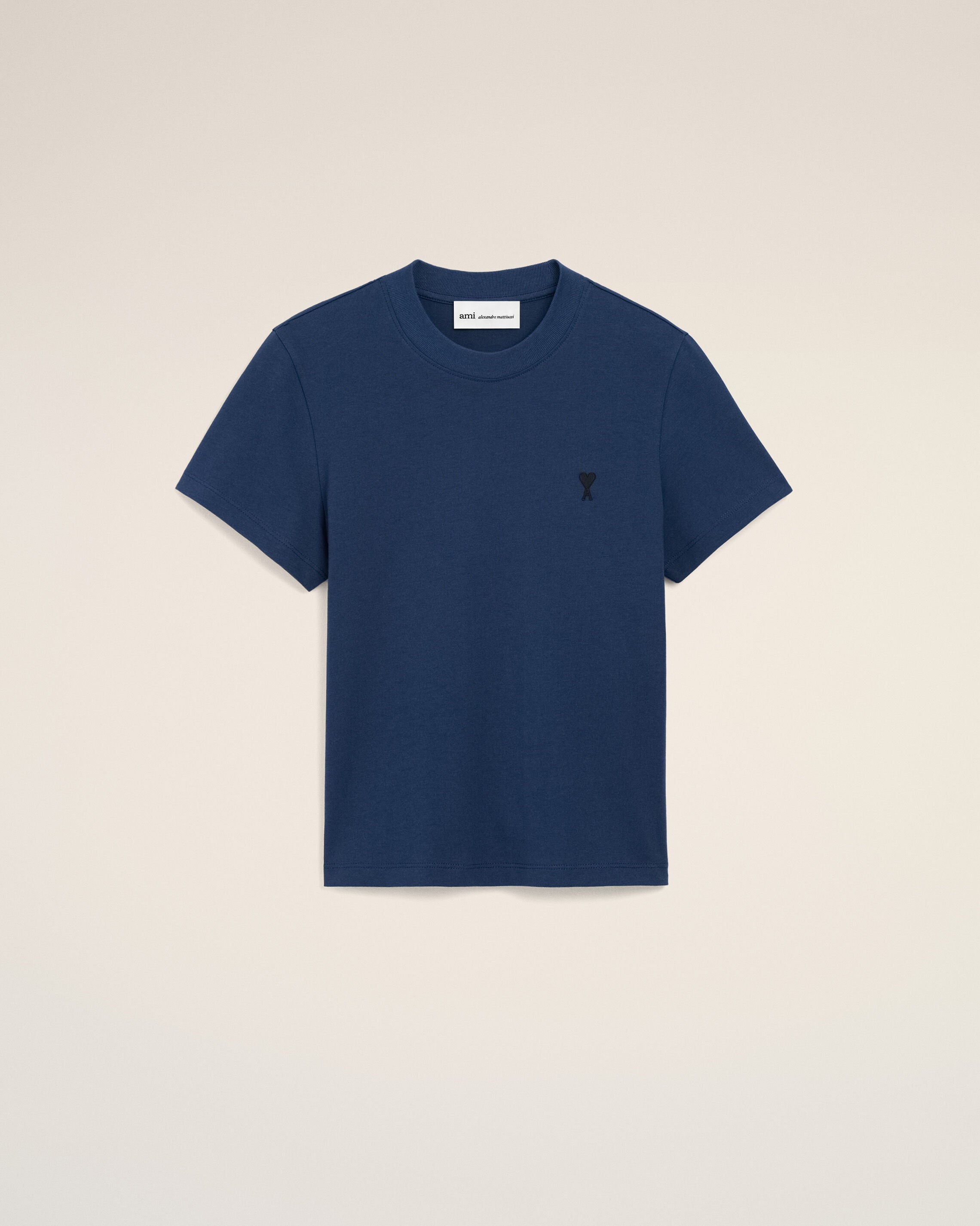 INK-blå bomull Ami de Coeur korta T-shirt | Ami Paris