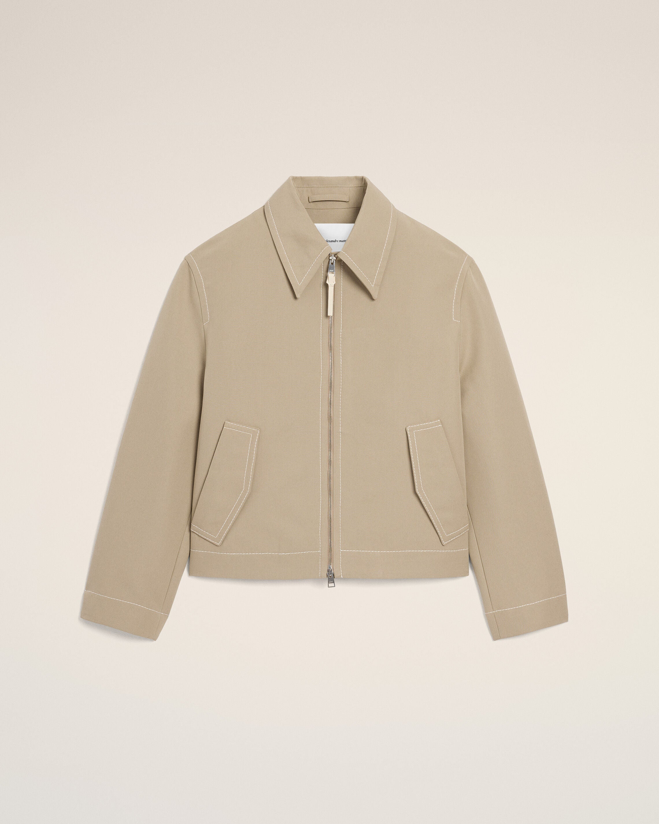 TAUPE BEIGE Beige bomullskjorta med snärt | Ami Paris