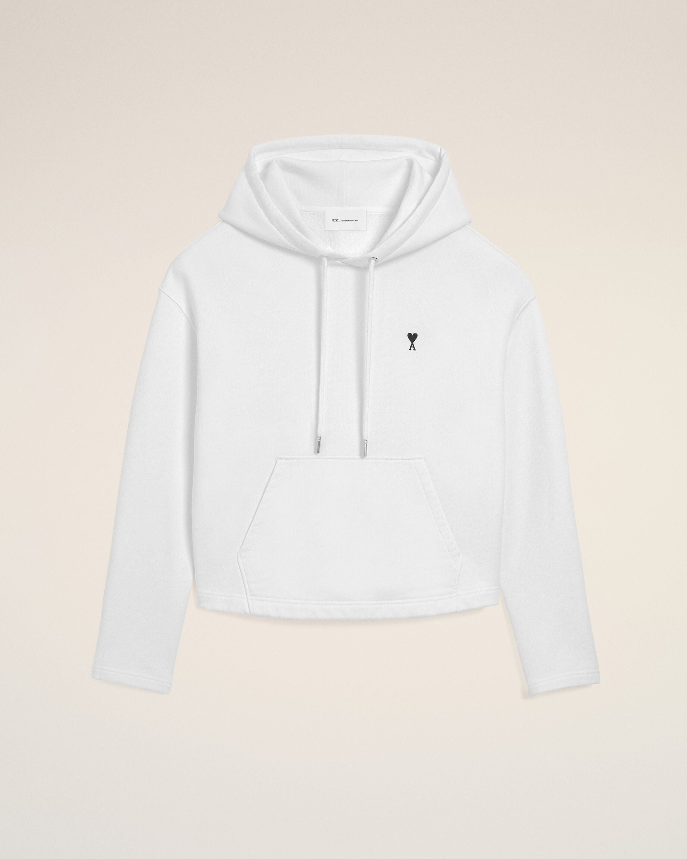 VIT Vit bomull kontrasterad Ami de Coeur-hoodie | AMI PARIS
