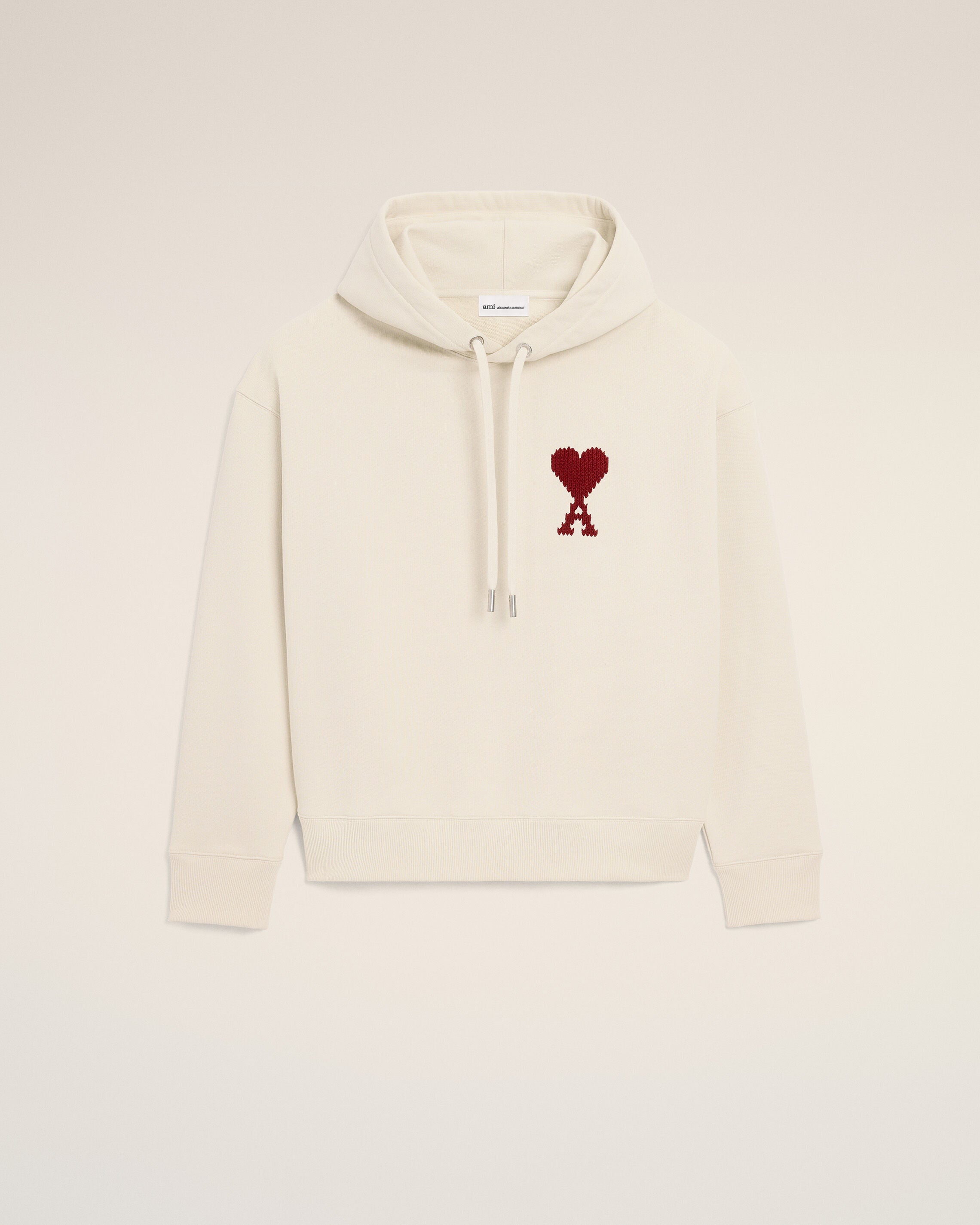 MOONLIGHT / SUNSET RED Vit bomull Ami De Coeur-hoodie | Ami Paris