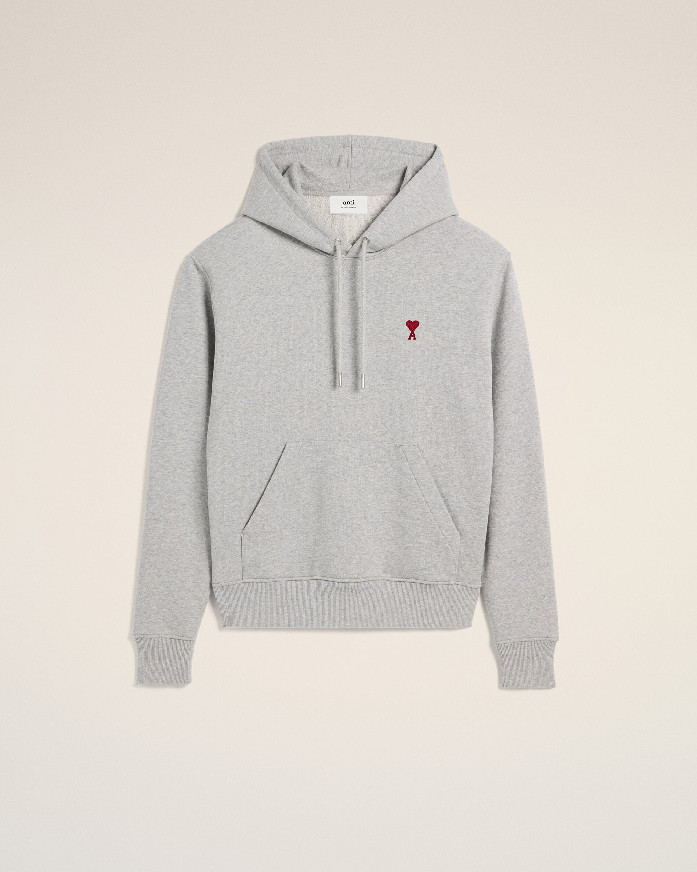 Heathergrå röd Ami De Coeur-hoodie | AMI PARIS