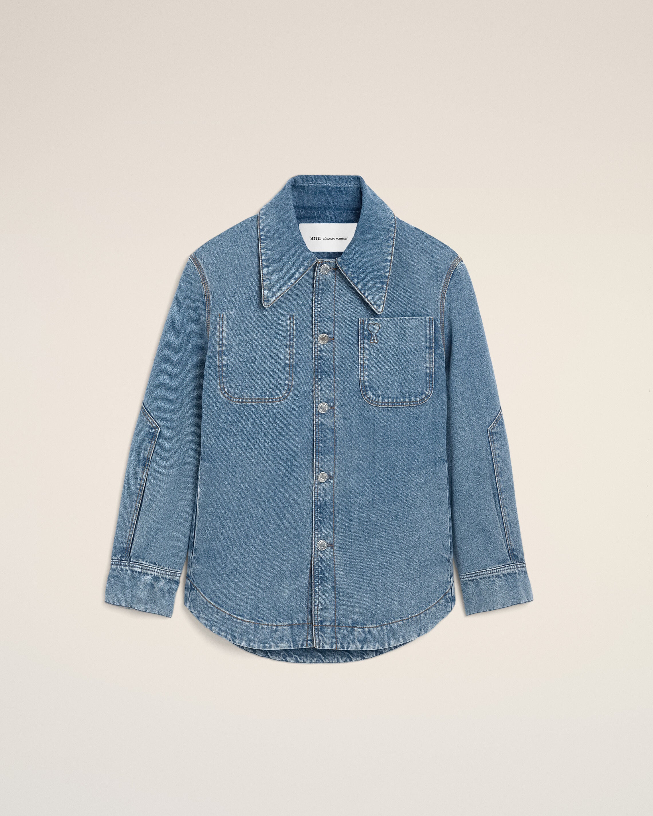 ANVÄNDT BLÅt Blå bomull Ami De Coeur Arbetare Overshirt | Ami Paris