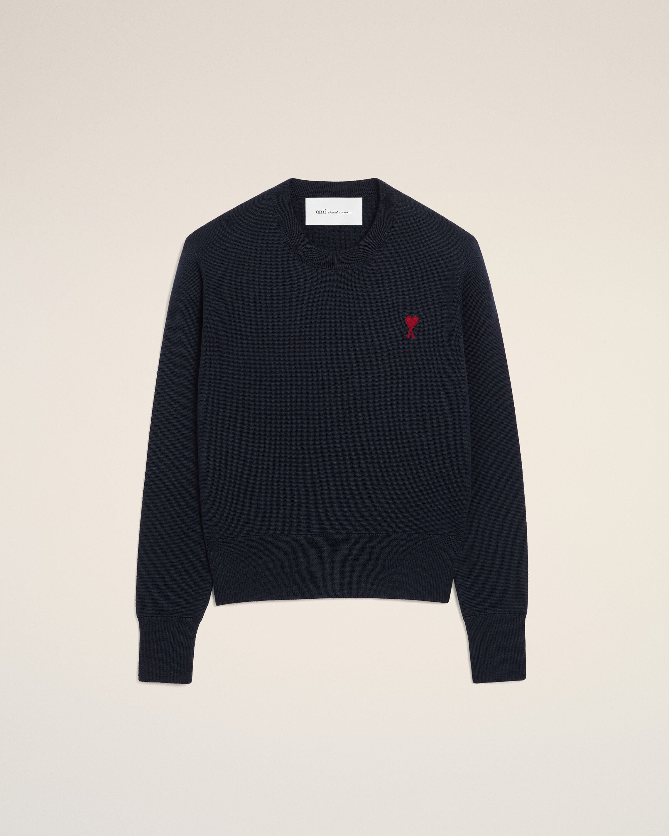 NAVY/ROD Blå ulltröja med crewhals | AMI PARIS