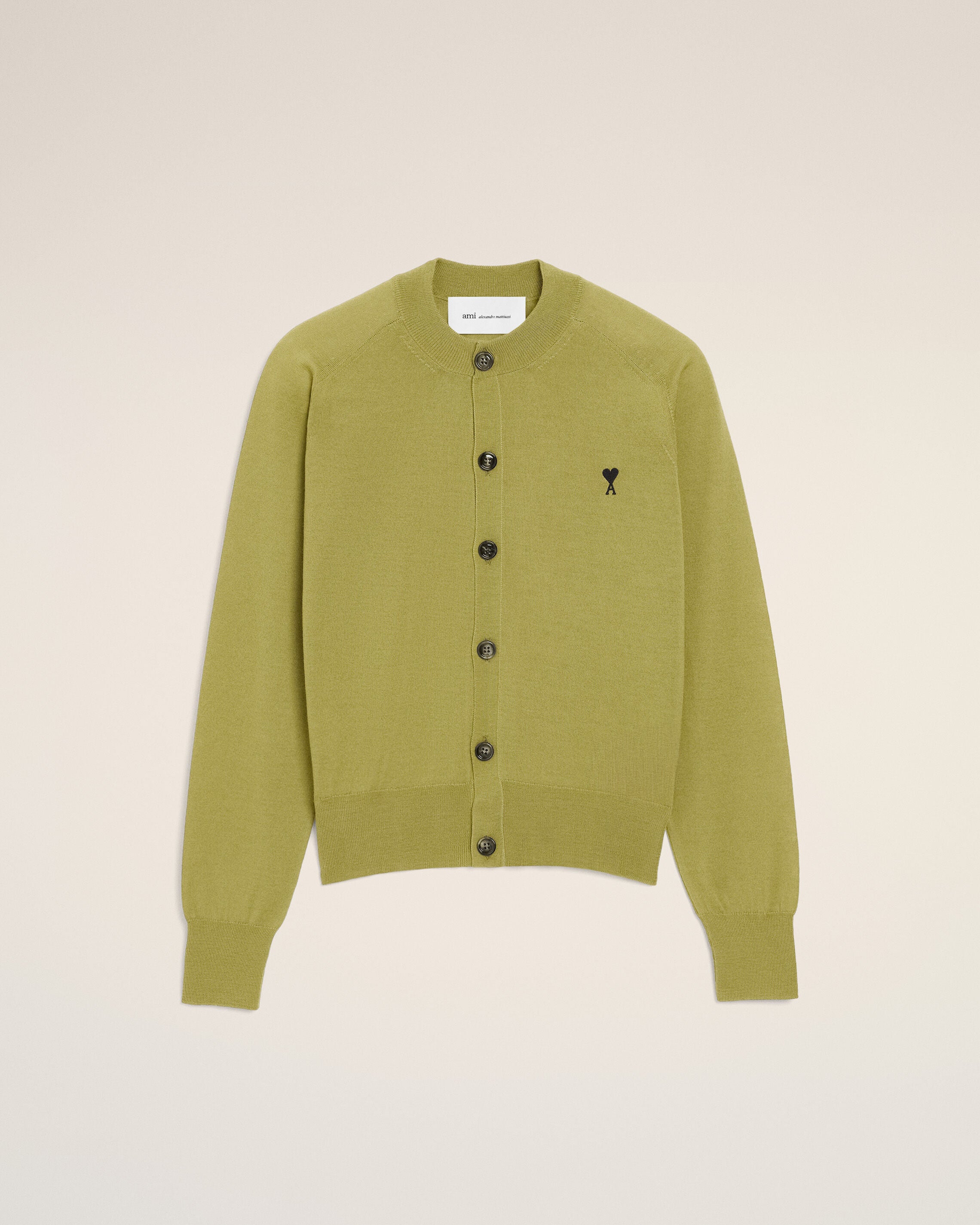 MATCHA/BLACK Grön vaggkort Ami De Coeur Cardigan | Ami Paris