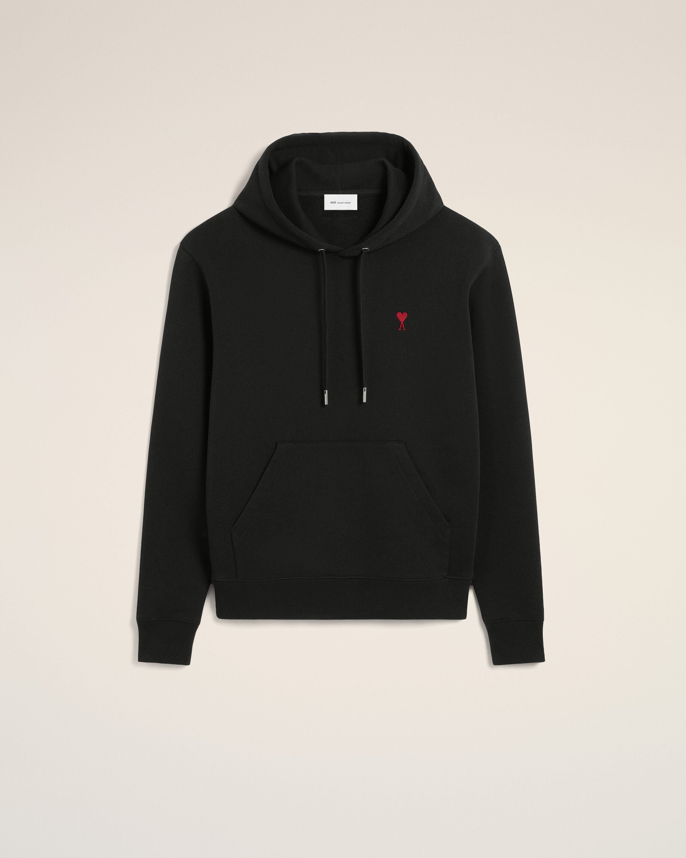 Svart Röd Ami De Coeur Hoodie | AMI PARIS