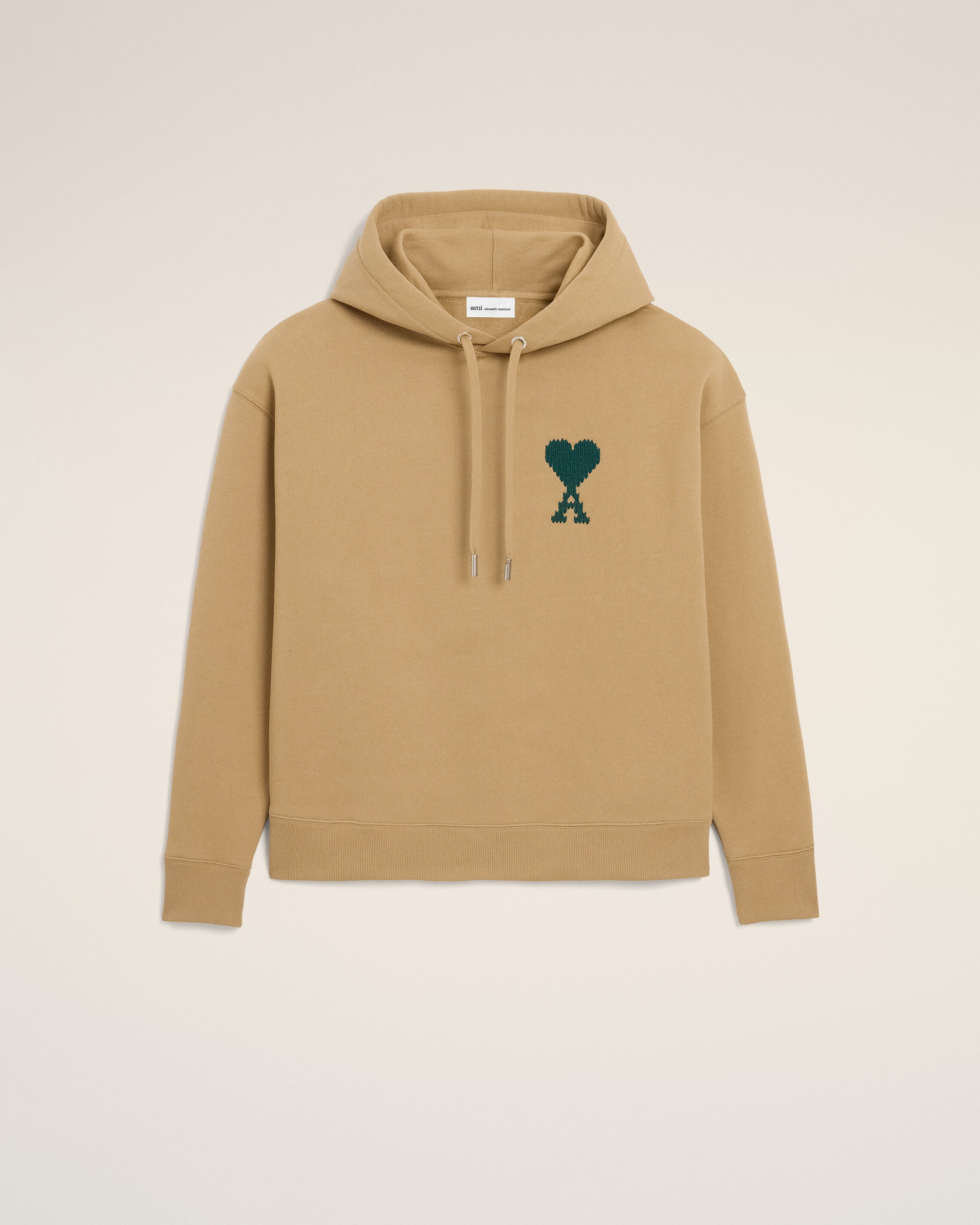 CAMEL / EVERGREEN Beige bomull Ami de Coeur-hoodie | Ami Paris
